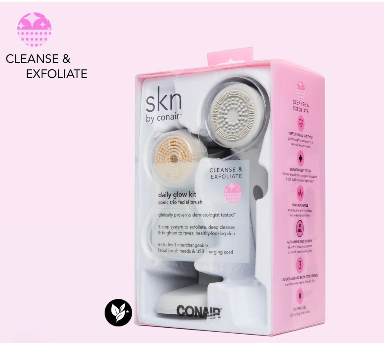 SKN by Conair Daily Glow Facial Cleansing Brush